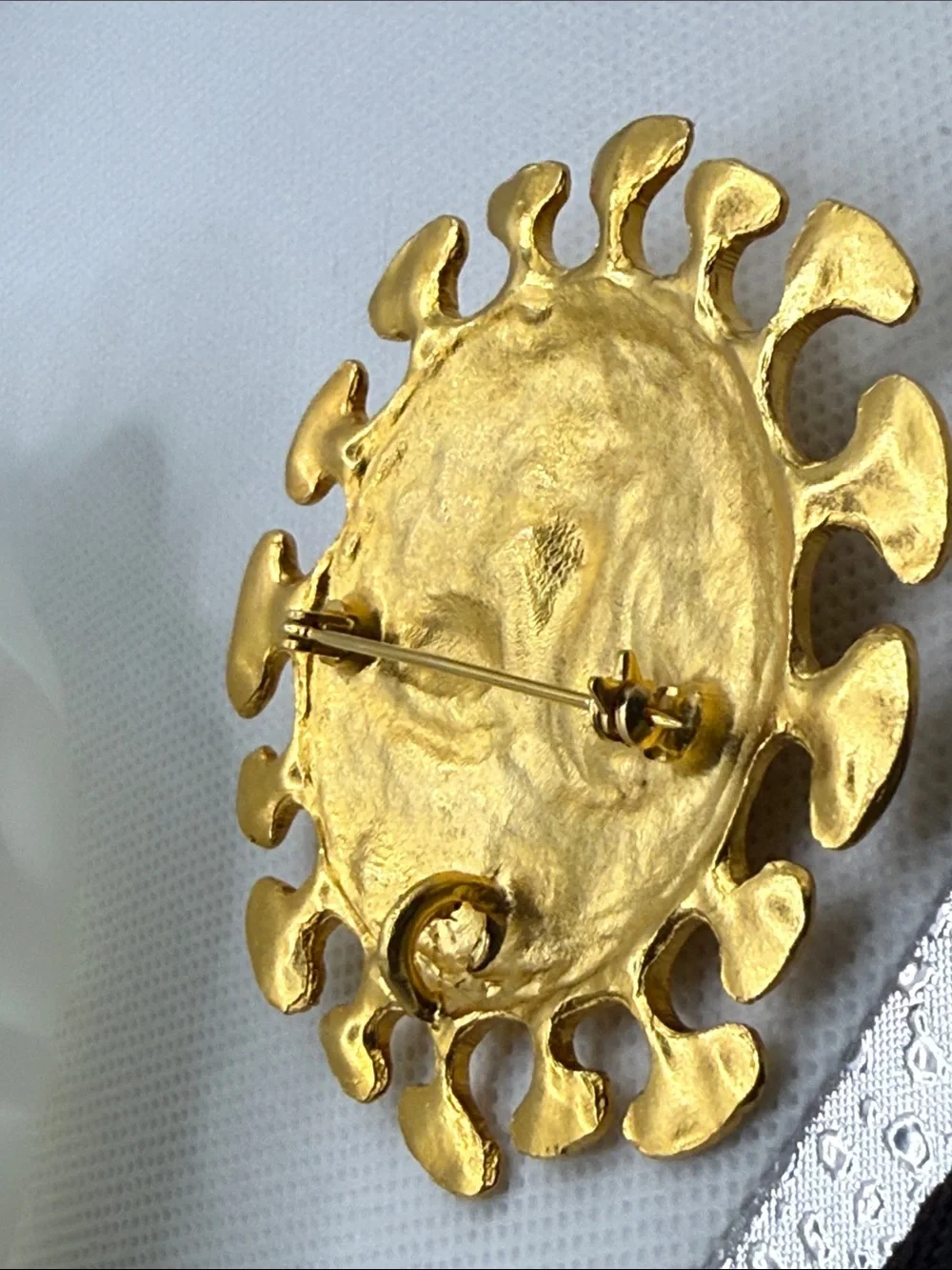 Vintage unsigned Maxine Denker huge celestial sun brooch pin pendant Nordstrom